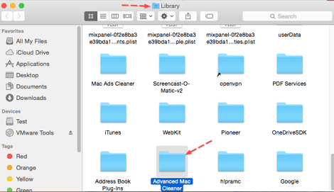 delete the Advanced Mac Cleaner folder