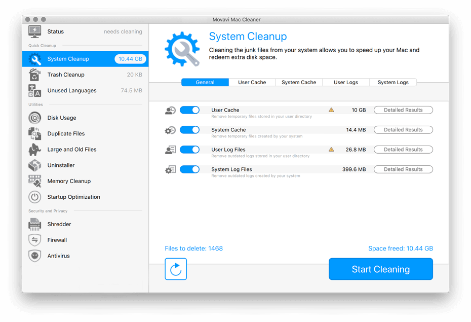 movavi system cleanup